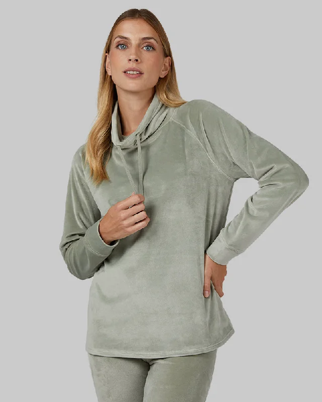 Women's Outerwear Garments WOMEN'S SOFT VELOUR FUNNEL NECK TOP