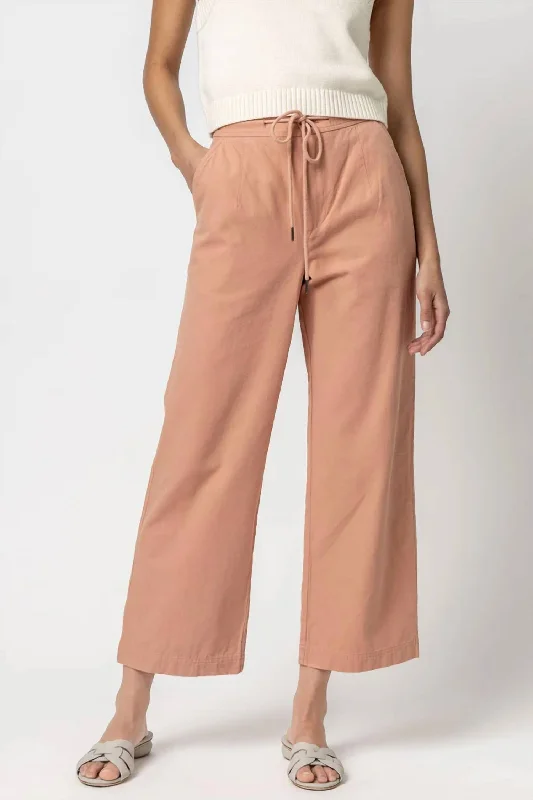 Women's Clothes Canvas Drawstring Pants In Canyon