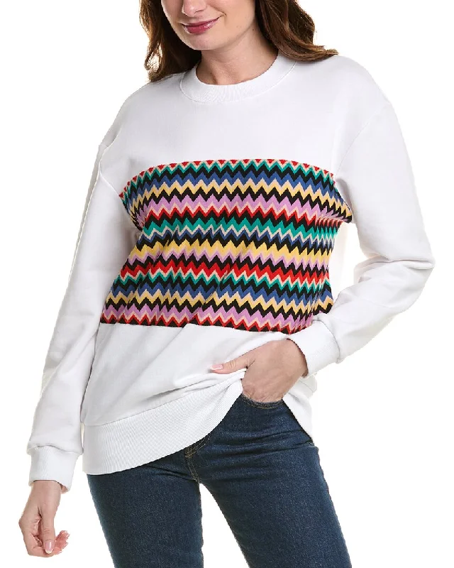 Women's Date Night Outfit Missoni Wool-Trim Sweatshirt