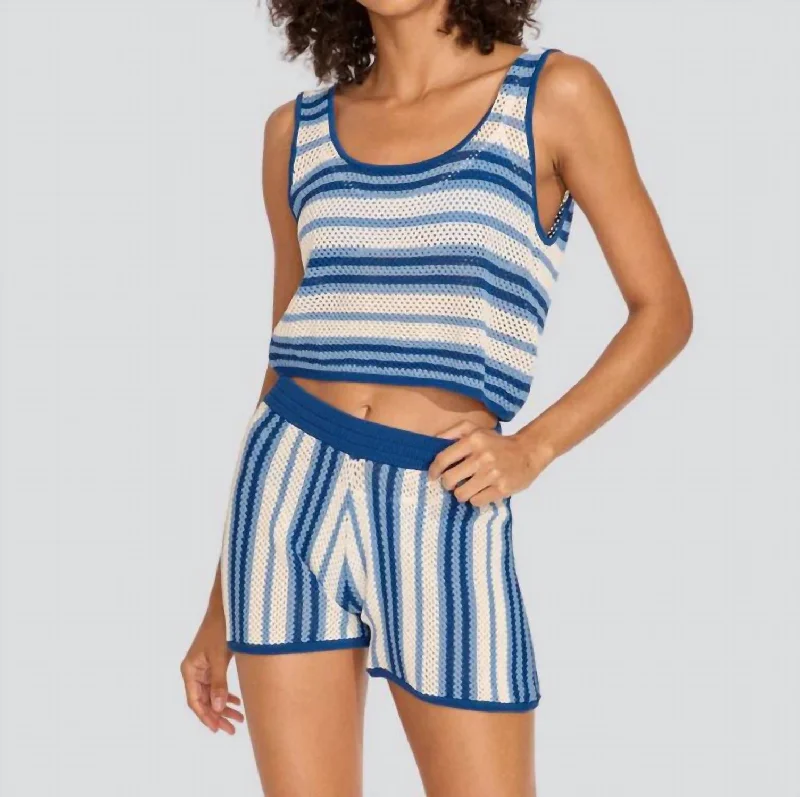 Clothing Brands Charlie Short In Marine Blue Stripe