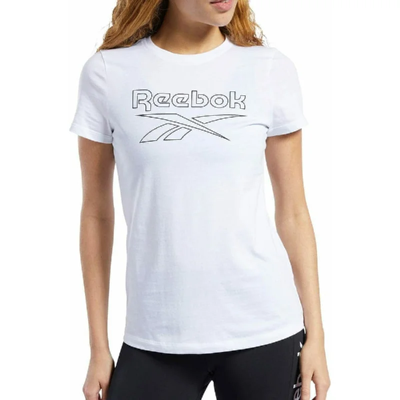 Casual Clothes For Women Reebok Essentials Graphic Short Sleeve Womens Running Top - White