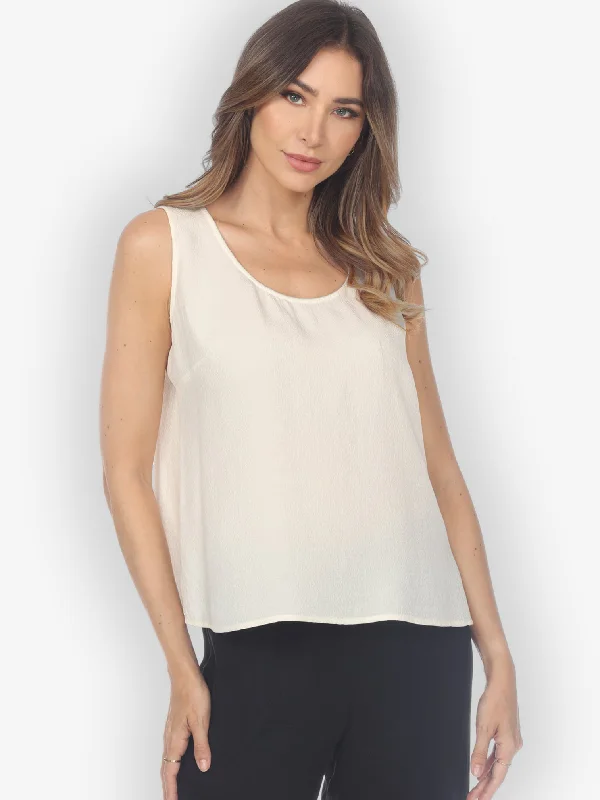 Chic Casual Wardrobe Essentials Silk Ivory Tank Top