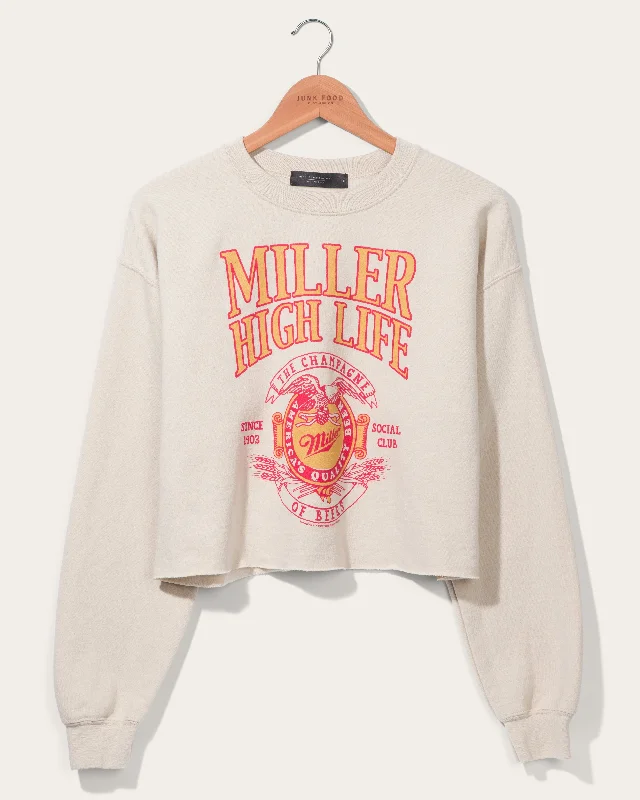 Casual Clothes For Women Women's Miller High Life Sportsman's Club Fleece Crop