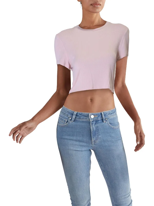 Women's Clothing Apparel Sets Womens Ribbed Baby Tee Crop Top