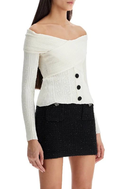 VIP Member Discount Self Portrait Off-Shoulder Knit Top