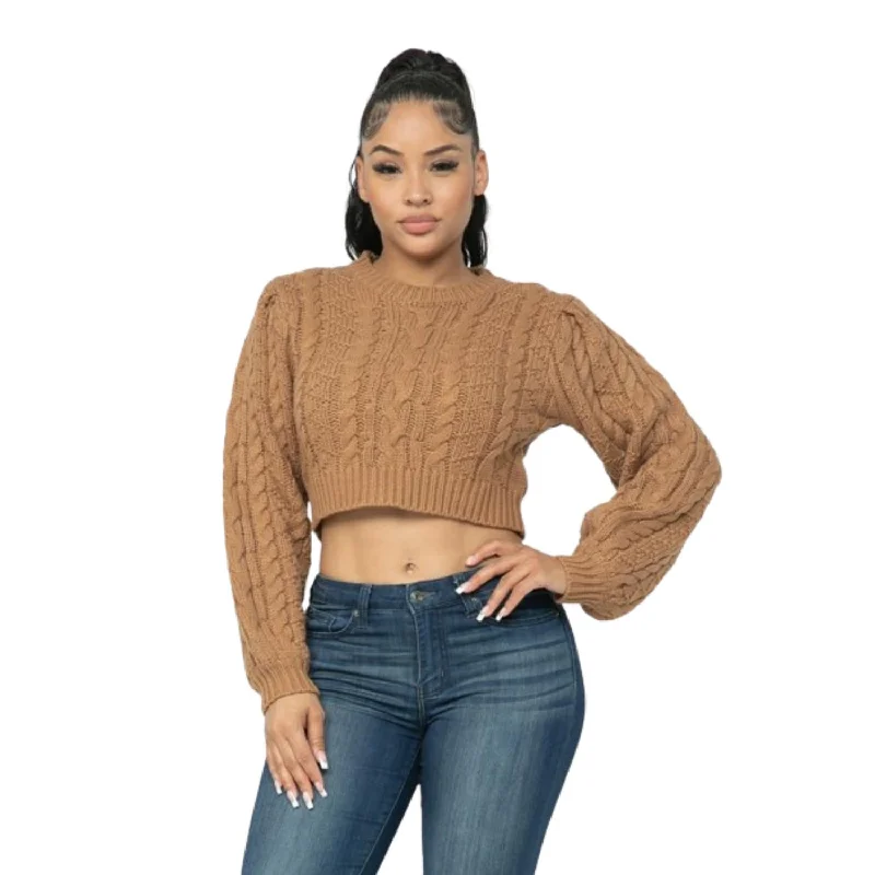 Women's Professional Attire Cable Pullover Top