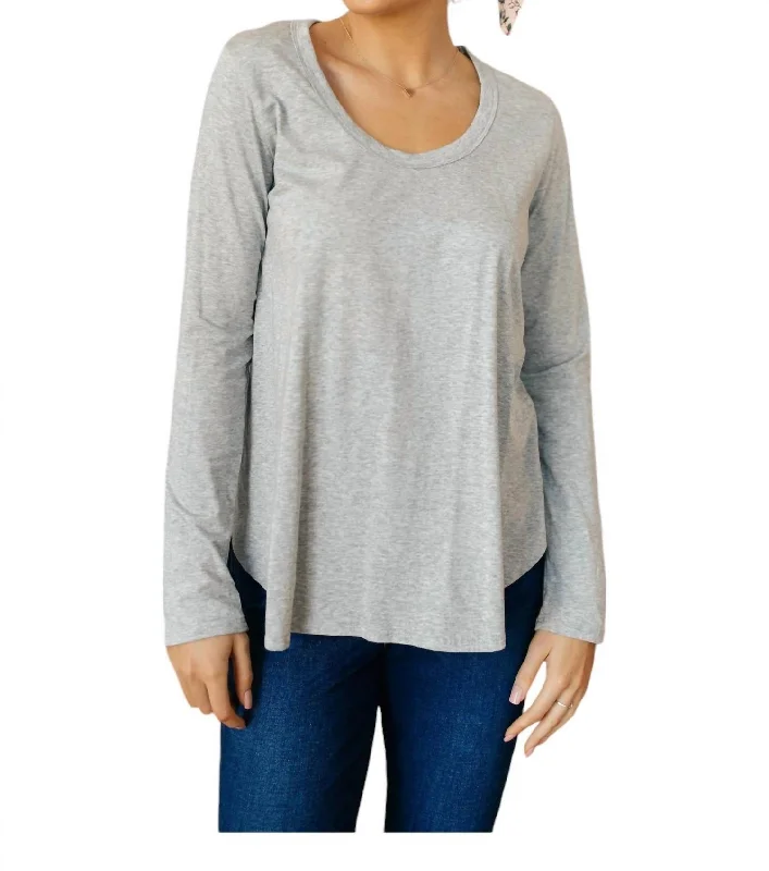 Timeless Women's Apparel Every Girl's Favorite Basic Top In Heather Gray