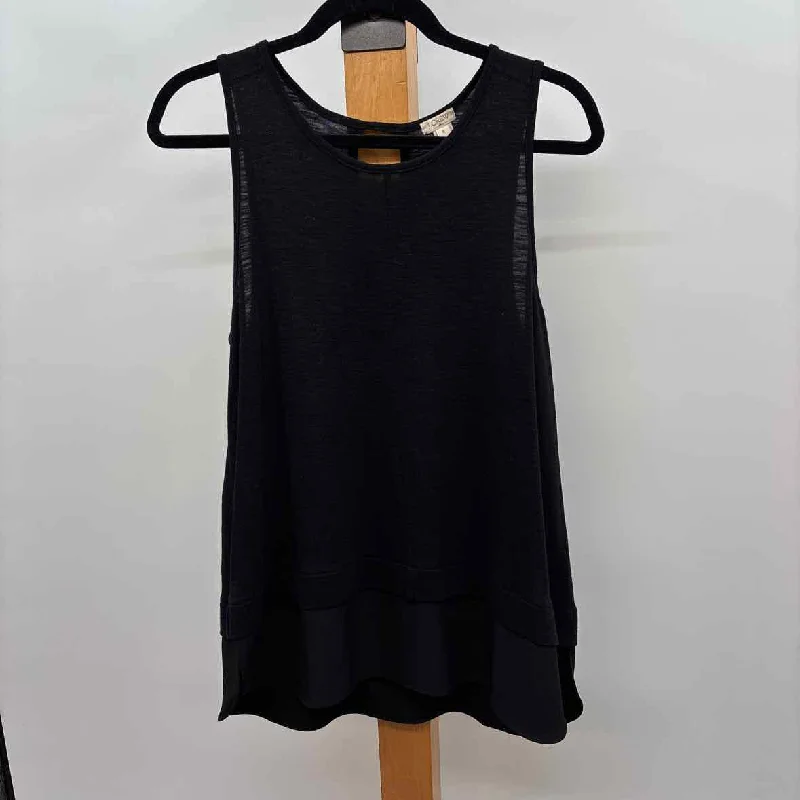 Women Fashion J Crew Women's Size M Black Solid Sleeveless Shirt