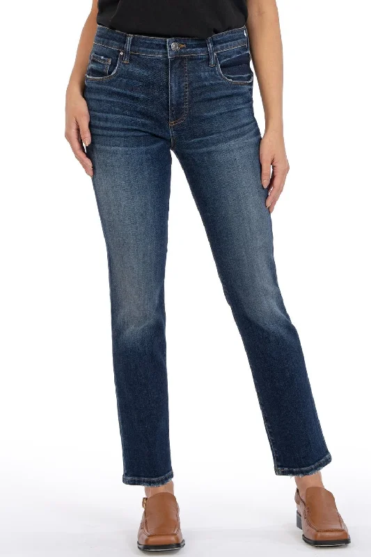 LONG KUT Reese High Rise Fab Ab Ankle Straight Leg Jean