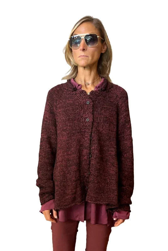 Women's Chic Apparel Knit Cardigan - Wine