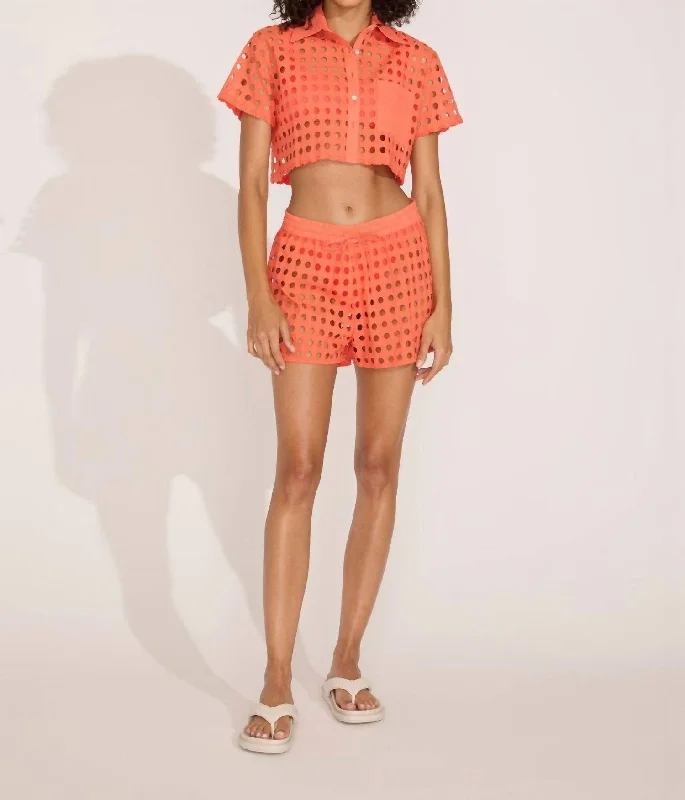 Clothing For Women Eyelet Charlie Short In Coral Crush