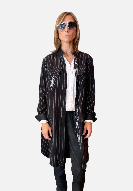 Affordable Luxury Women's Apparel Original Midi Jacket - Black Stripe