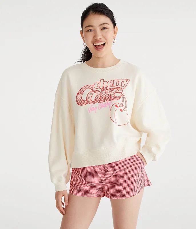 Women's Contemporary Apparel Aeropostale Cherry Coke Very Cherry Oversized Crew Sweatshirt