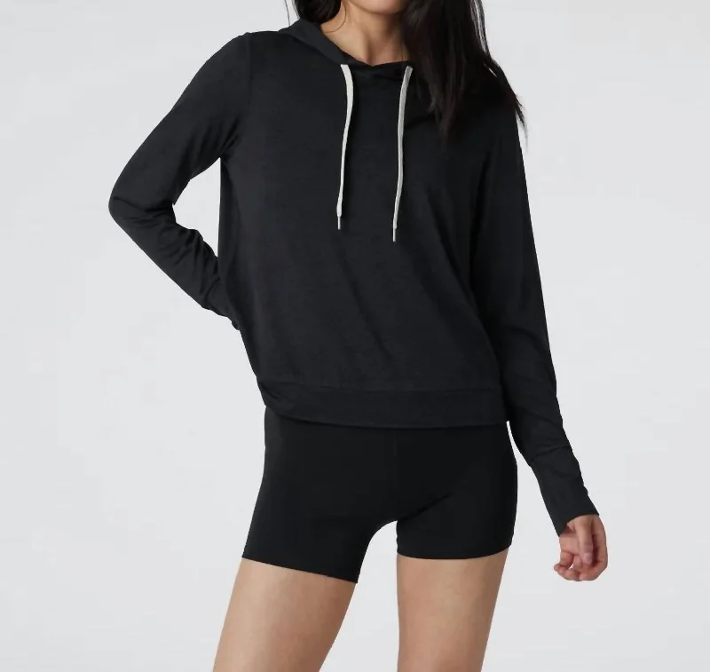 Bold Prints Casual Chic Halo Essential Hoodie In Black Heather