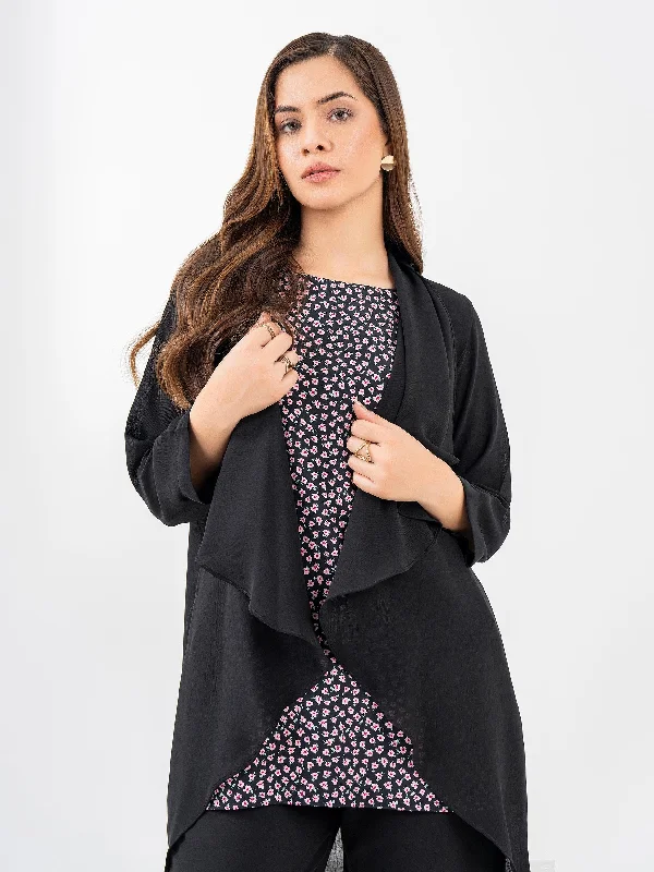 Workwear Fashion for Women Printed Georgette Cardigan With Slip