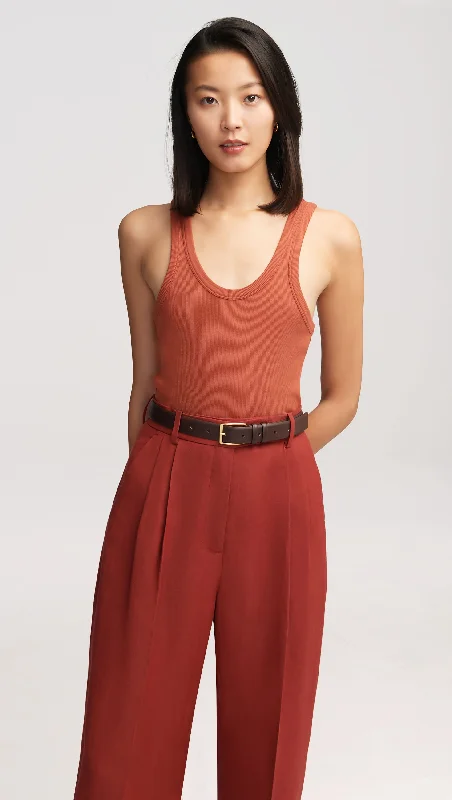 Unique Women's Fashion Pieces Ribbed Tank in Cotton Elastane | Currant