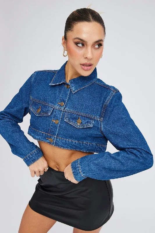 Women's High-Fashion Garments Denim Jacket Long Sleeve