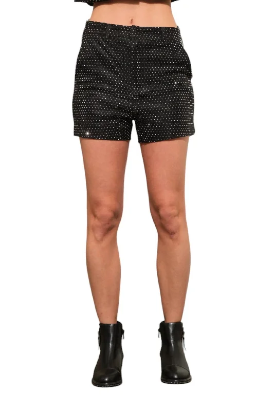 Minimalist Style Tell All Studded Trouser Short In Black