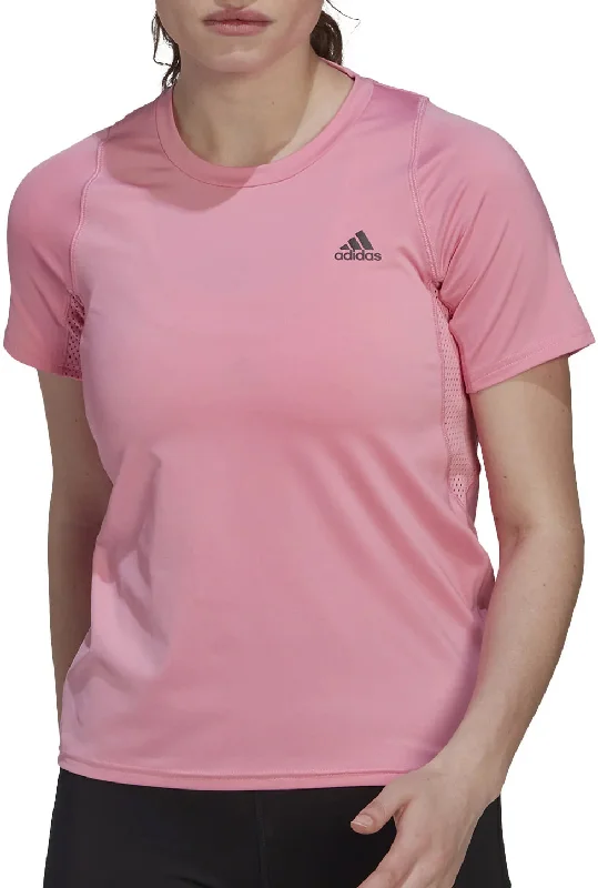 Women's Luxury Attire adidas Run Fast PB Short Sleeve Womens Running Top - Pink