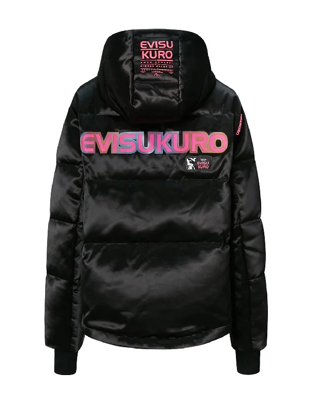 Casual Chic Gradient Logo Print Cropped Down Jacket