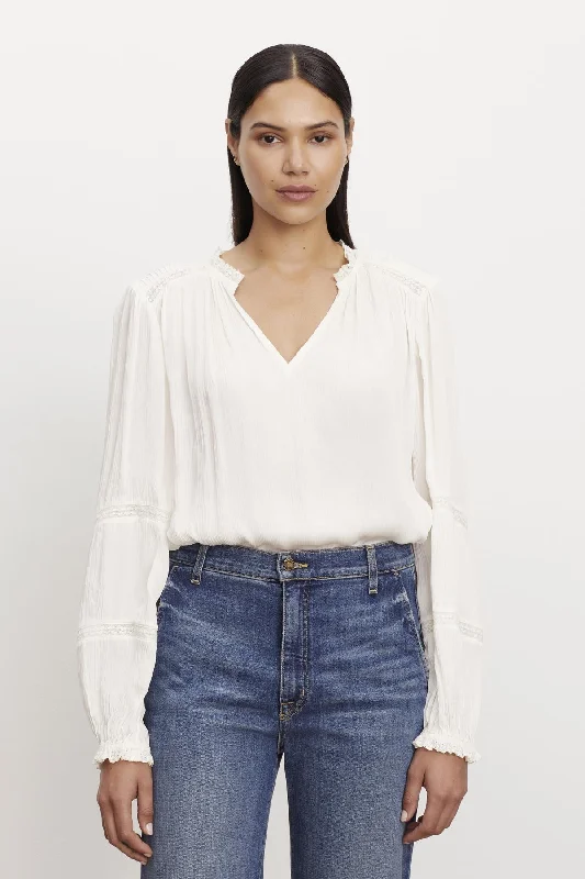 Online Boutiques Best KOREN V-NECK BLOUSE