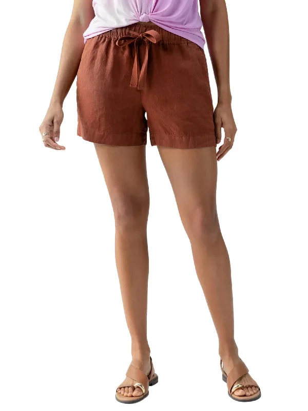 Trendy Street Style Clothing Always Linen Shorts In Rich Clay