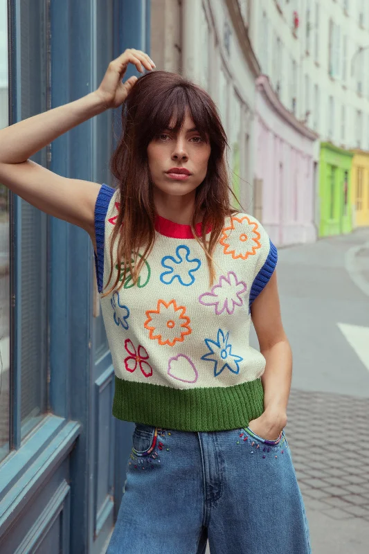 Eclectic Fashion Wildflower Knit Vest