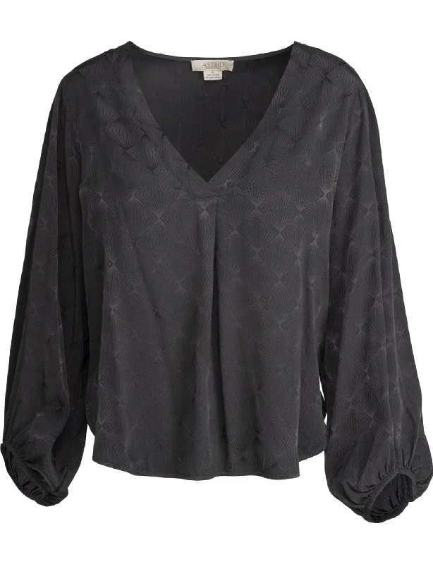 Flash Sales This Week Joplin Damask Blouse, Black