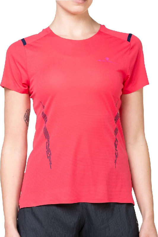 Women's Trendy Attire Ronhill Tech Race Short Sleeve Womens Running Top - Pink