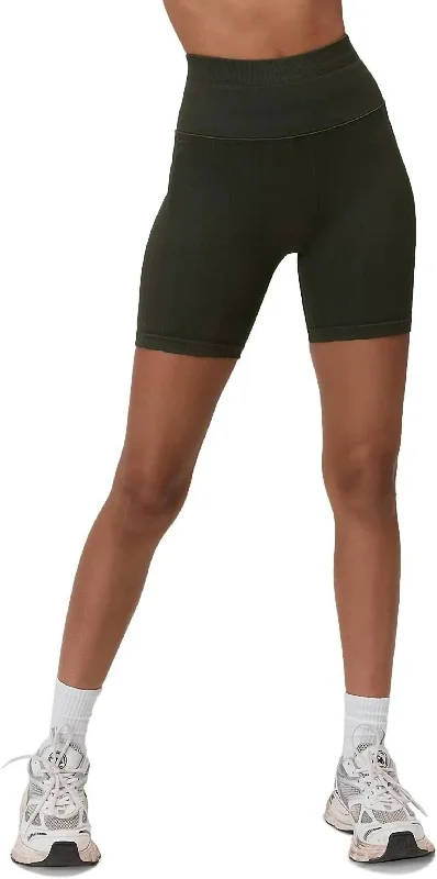 Women's Activewear for Exercise and Sports Amara Wide Rib Biker Shorts In Leaf