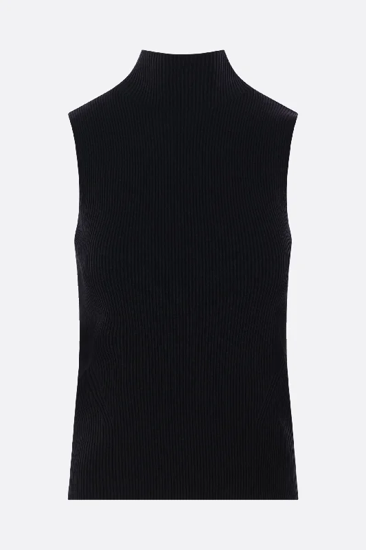 Women's Evening Wear for Special Occasions Portrait sleeveless top in ribbed knit