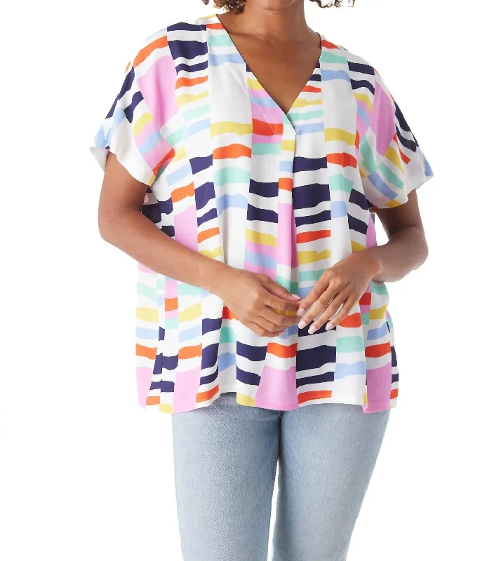 Latest Fashion Martha Tunic Top In Chappy Stripe