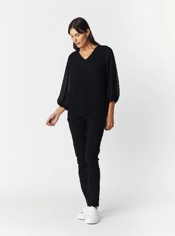 Woman Clothing V-NECK LONG SLEEVE TOP