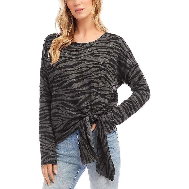 Women's Holiday Apparel Womens Side Tie Crewneck Pullover Top