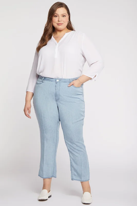 Relaxed Straight Ankle Jeans In Plus Size - Summerville Stripes