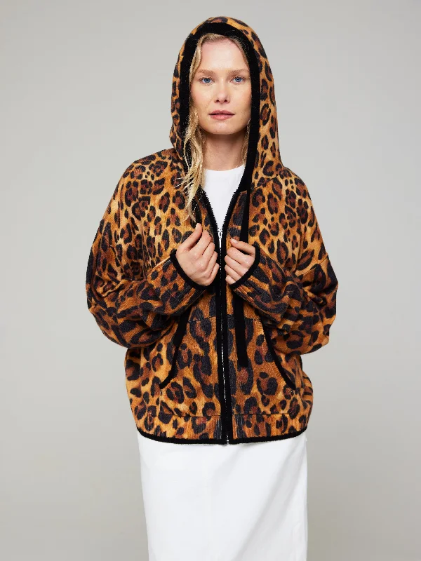 Limited Time Offer Patsy Leopard Cashmere Hoodie